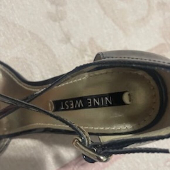 Black Patent Wedge  Dress Sandals - Picture 9 of 10